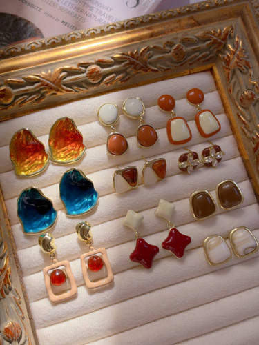گوشواره میناکاری سنگی جدید كد2421